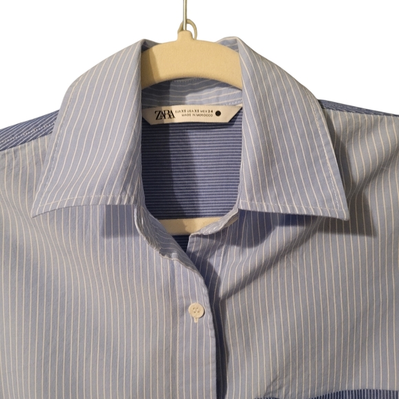 ZARA Multiway striped patchwork shirtdress - XS/S. J10 - Picture 2 of 10